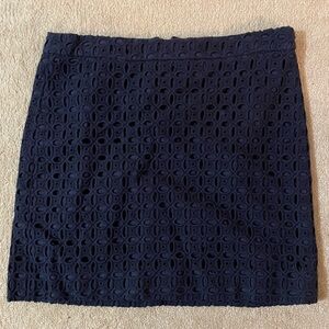 J. Crew navy eyelet cotton mini skirt size 2‎